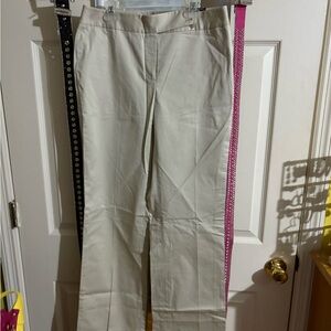 Ann Taylor‎ Cream Gramercy Fit Pants
